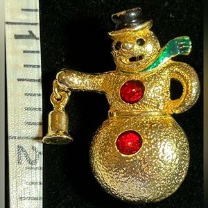 Vintage‎ Snowman Brooch / Pin